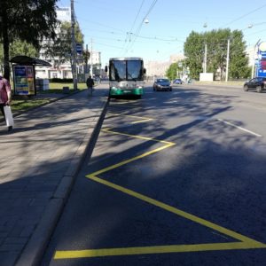 Разметка остановки общественного транспорта